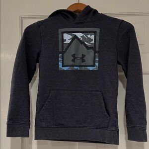 Under Armour Kids Hoodie in Dark Gray with Camo Design